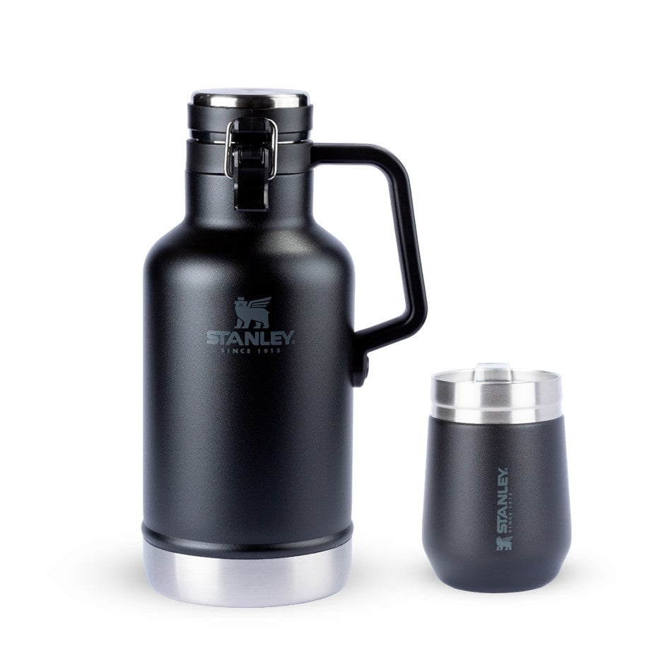 Kit Growler Térmico Classic Stanley Matte Black | 1.9L e Copo Térmico Everyday Stanley Matte Black | 296ML