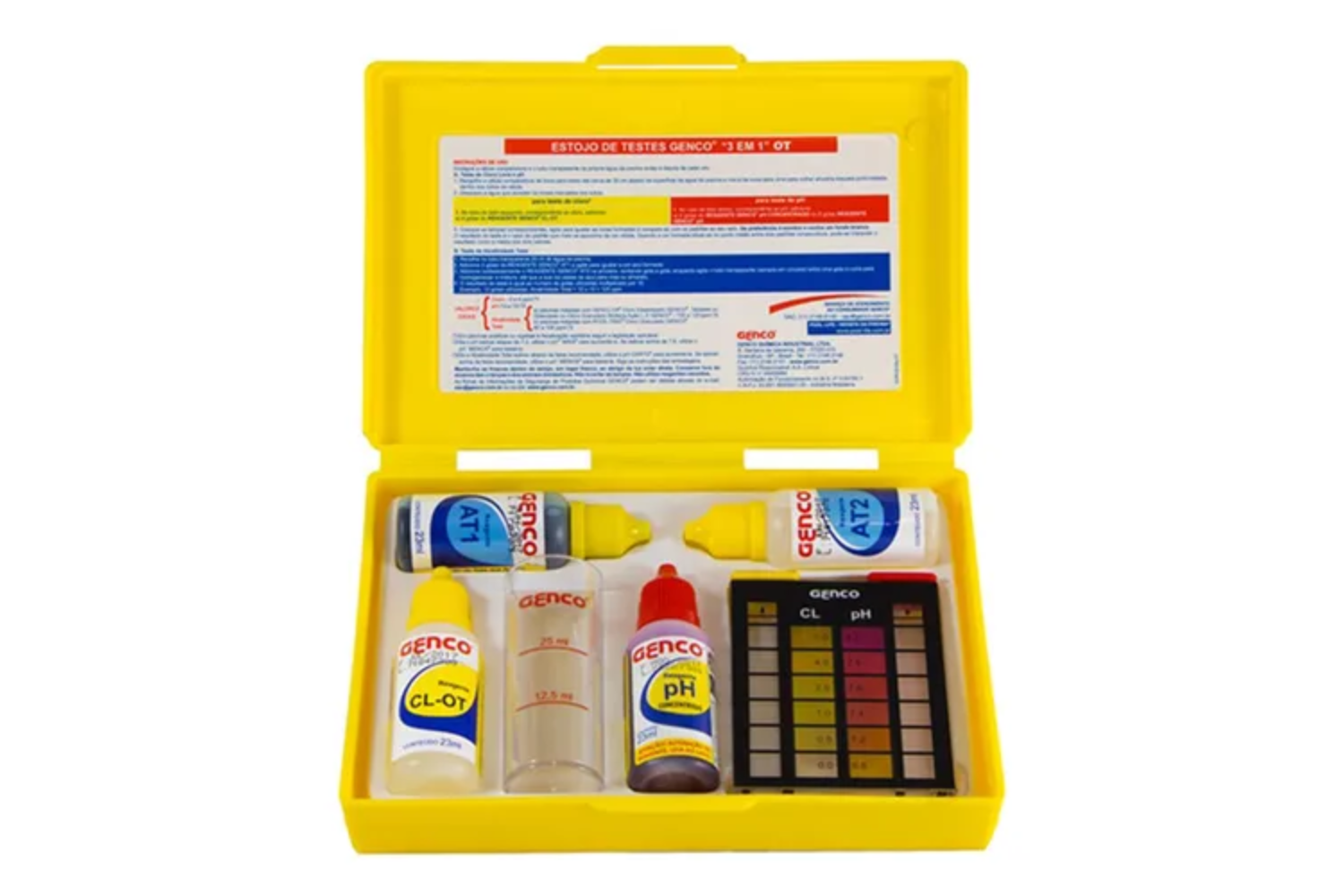 Estojo Teste 3x1 Cloro Genco Piscina