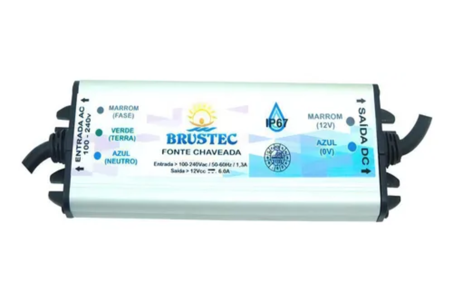 Fonte Brustec 3a Blindada Led Piscina